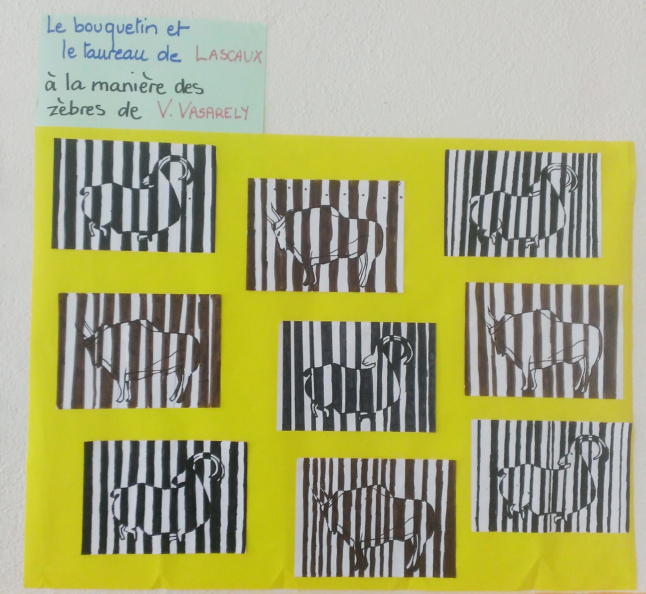 Des animaux en code-barres, à la manière de Vasarely ~ La Classe des gnomes